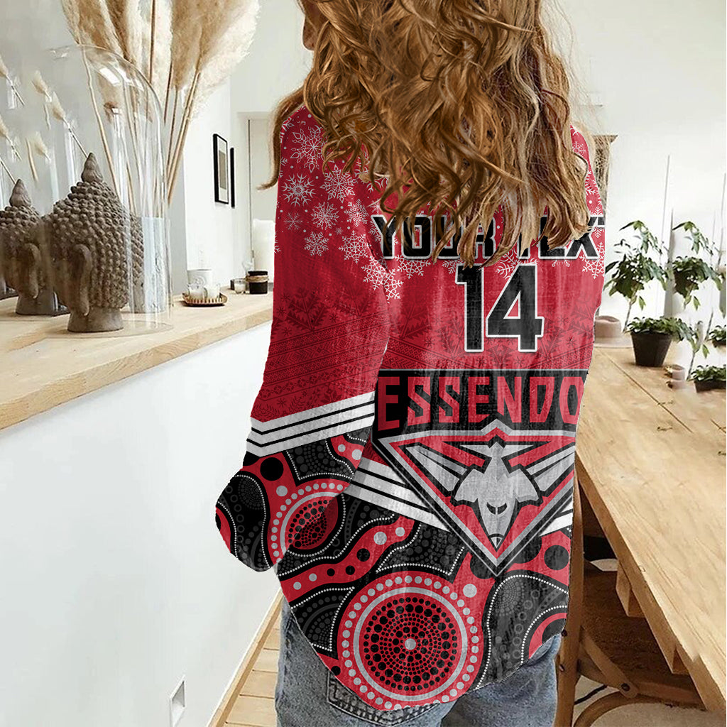custom-essendon-football-christmas-women-casual-shirt-merry-xmas-2023-mix-aboriginal-art
