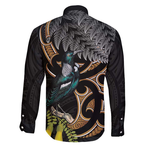 Aotearoa Kowhai Tui Bird Family Matching Mermaid Dress and Hawaiian Shirt Maori Ngaru With Silver Fern