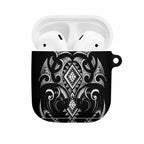 Black Ngaru Taniko With Aotearoa Maori Tattoo AirPods Case - Aussie Hoodie