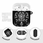 Black Ngaru Taniko With Aotearoa Maori Tattoo AirPods Case - Aussie Hoodie