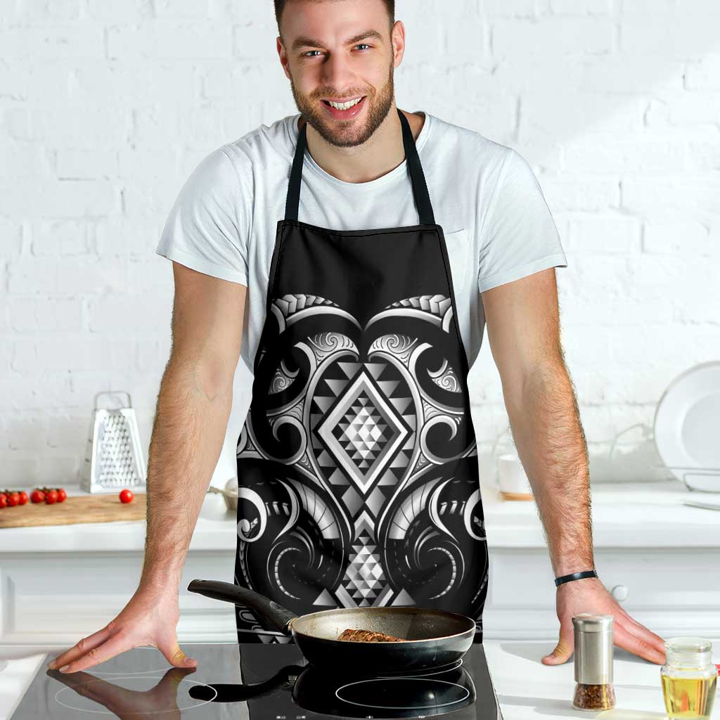 Black Ngaru Taniko With Aotearoa Maori Tattoo Apron - Aussie Hoodie