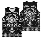 Black Ngaru Taniko With Aotearoa Maori Tattoo Basketball Jersey - Aussie Hoodie