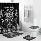 Black Ngaru Taniko With Aotearoa Maori Tattoo Bathroom Set - Aussie Hoodie