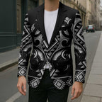 Black Ngaru Taniko With Aotearoa Maori Tattoo Blazer - Aussie Hoodie