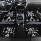 Black Ngaru Taniko With Aotearoa Maori Tattoo Car Mats