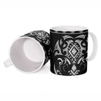 Black Ngaru Taniko With Aotearoa Maori Tattoo Ceramic Mug - Aussie Hoodie