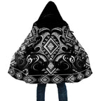 Black Ngaru Taniko With Aotearoa Maori Tattoo Cloak - Aussie Hoodie