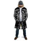 Black Ngaru Taniko With Aotearoa Maori Tattoo Cloak - Aussie Hoodie