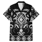 Black Ngaru Taniko With Aotearoa Maori Tattoo Family Matching Mermaid Dress and Hawaiian Shirt