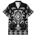 Black Ngaru Taniko With Aotearoa Maori Tattoo Family Matching Summer Maxi Dress and Hawaiian Shirt