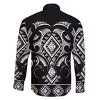 Black Ngaru Taniko With Aotearoa Maori Tattoo Family Matching Summer Maxi Dress and Hawaiian Shirt