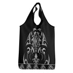 Black Ngaru Taniko With Aotearoa Maori Tattoo Grocery Bag