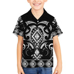 Black Ngaru Taniko With Aotearoa Maori Tattoo Hawaiian Shirt