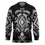 Black Ngaru Taniko With Aotearoa Maori Tattoo Hockey Jersey - Aussie Hoodie