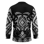 Black Ngaru Taniko With Aotearoa Maori Tattoo Hockey Jersey - Aussie Hoodie