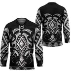 Black Ngaru Taniko With Aotearoa Maori Tattoo Hockey Jersey - Aussie Hoodie