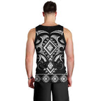 Black Ngaru Taniko With Aotearoa Maori Tattoo Men Tank Top