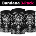 Black Ngaru Taniko With Aotearoa Maori Tattoo Neck Gaiter - Aussie Hoodie