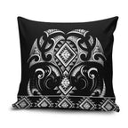 Black Ngaru Taniko With Aotearoa Maori Tattoo Pillow Cover - Aussie Hoodie