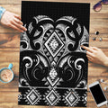 Black Ngaru Taniko With Aotearoa Maori Tattoo Puzzle - Aussie Hoodie