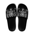 Black Ngaru Taniko With Aotearoa Maori Tattoo Slide Sandals - Aussie Hoodie