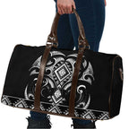 Black Ngaru Taniko With Aotearoa Maori Tattoo Travel Bag - Aussie Hoodie