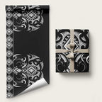 Black Ngaru Taniko With Aotearoa Maori Tattoo Wrapping Paper - Aussie Hoodie
