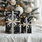 Black Ngaru Taniko With Aotearoa Maori Tattoo Wrapping Paper - Aussie Hoodie