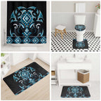 Blue Ngaru Taniko With Aotearoa Maori Tattoo Bathroom Set - Aussie Hoodie