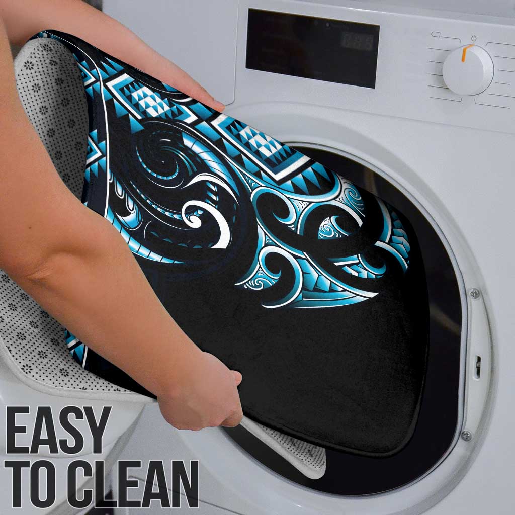 Blue Ngaru Taniko With Aotearoa Maori Tattoo Bathroom Set - Aussie Hoodie