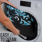 Blue Ngaru Taniko With Aotearoa Maori Tattoo Bathroom Set - Aussie Hoodie