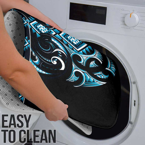 Blue Ngaru Taniko With Aotearoa Maori Tattoo Bathroom Set - Aussie Hoodie