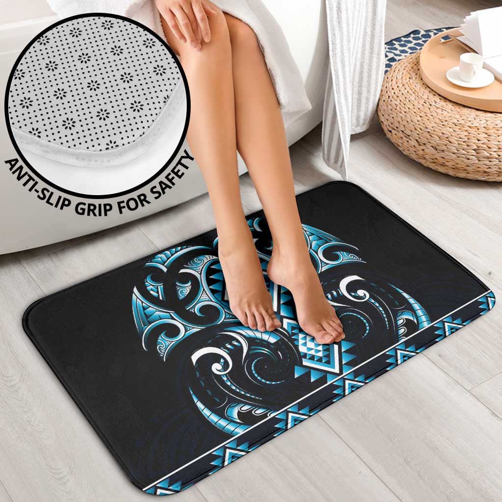 Blue Ngaru Taniko With Aotearoa Maori Tattoo Bathroom Set - Aussie Hoodie