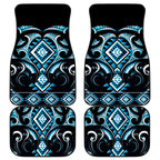 Blue Ngaru Taniko With Aotearoa Maori Tattoo Car Mats