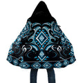 Blue Ngaru Taniko With Aotearoa Maori Tattoo Cloak - Aussie Hoodie