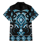 Blue Ngaru Taniko With Aotearoa Maori Tattoo Family Matching Mermaid Dress and Hawaiian Shirt