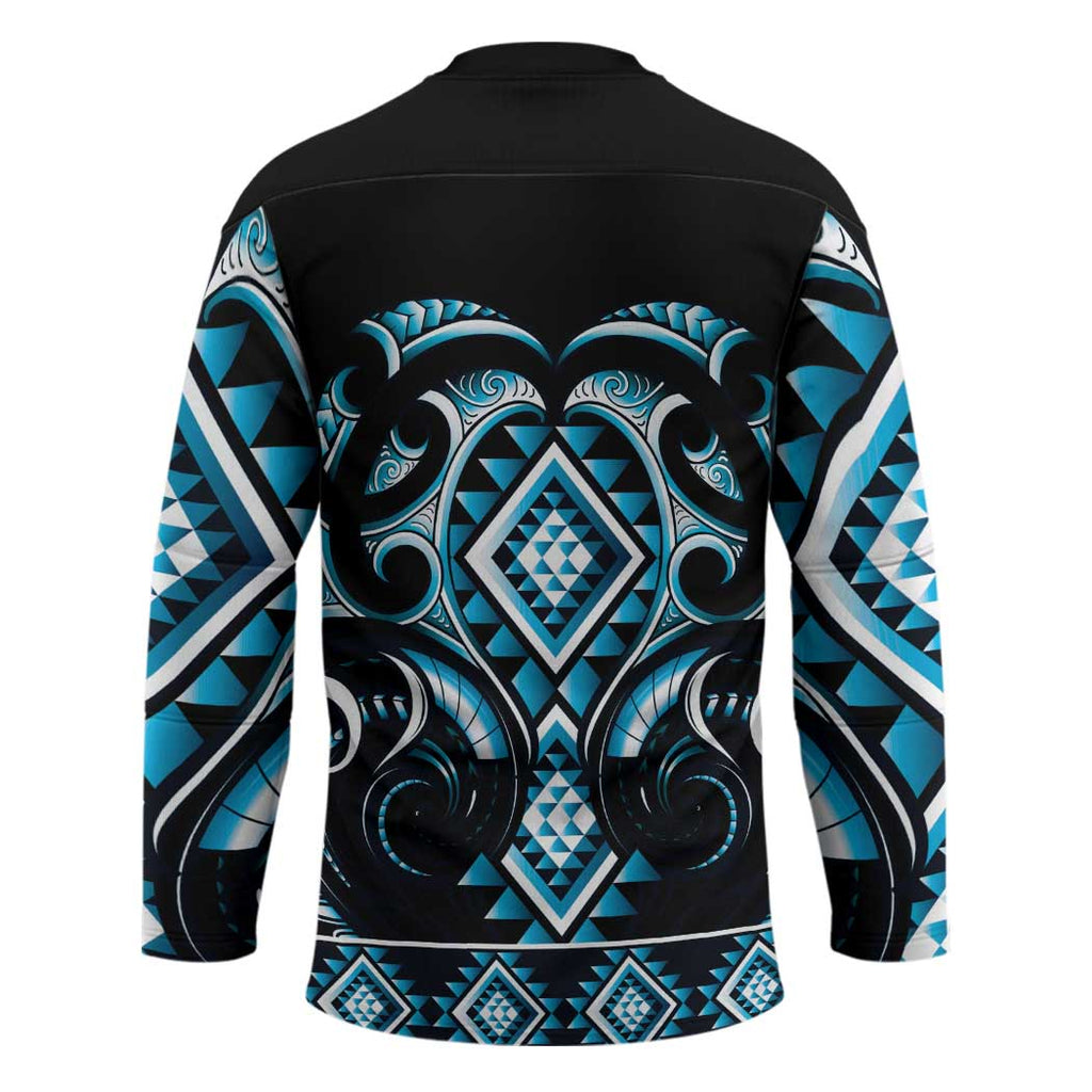Blue Ngaru Taniko With Aotearoa Maori Tattoo Hockey Jersey - Aussie Hoodie