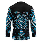 Blue Ngaru Taniko With Aotearoa Maori Tattoo Hockey Jersey - Aussie Hoodie
