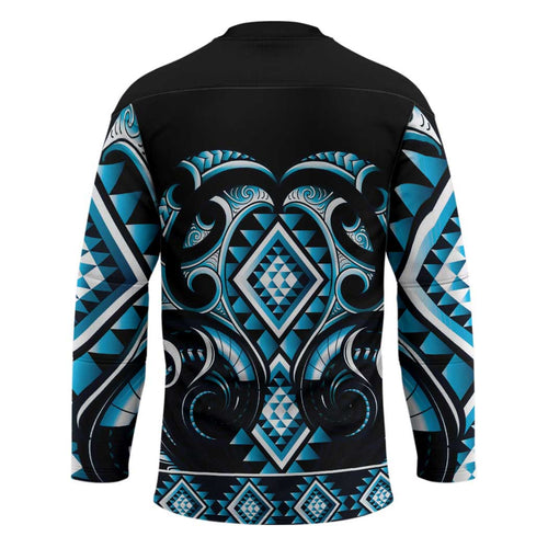 Blue Ngaru Taniko With Aotearoa Maori Tattoo Hockey Jersey - Aussie Hoodie