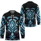 Blue Ngaru Taniko With Aotearoa Maori Tattoo Hockey Jersey - Aussie Hoodie