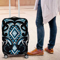 Blue Ngaru Taniko With Aotearoa Maori Tattoo Luggage Cover