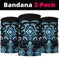 Blue Ngaru Taniko With Aotearoa Maori Tattoo Neck Gaiter - Aussie Hoodie