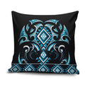 Blue Ngaru Taniko With Aotearoa Maori Tattoo Pillow Cover - Aussie Hoodie