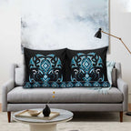 Blue Ngaru Taniko With Aotearoa Maori Tattoo Pillow Cover - Aussie Hoodie