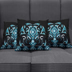 Blue Ngaru Taniko With Aotearoa Maori Tattoo Pillow Cover - Aussie Hoodie