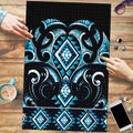 Blue Ngaru Taniko With Aotearoa Maori Tattoo Puzzle - Aussie Hoodie