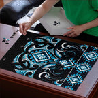 Blue Ngaru Taniko With Aotearoa Maori Tattoo Puzzle - Aussie Hoodie
