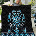 Blue Ngaru Taniko With Aotearoa Maori Tattoo Quilt