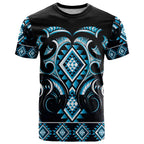 Blue Ngaru Taniko With Aotearoa Maori Tattoo T Shirt