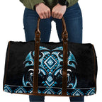 Blue Ngaru Taniko With Aotearoa Maori Tattoo Travel Bag - Aussie Hoodie